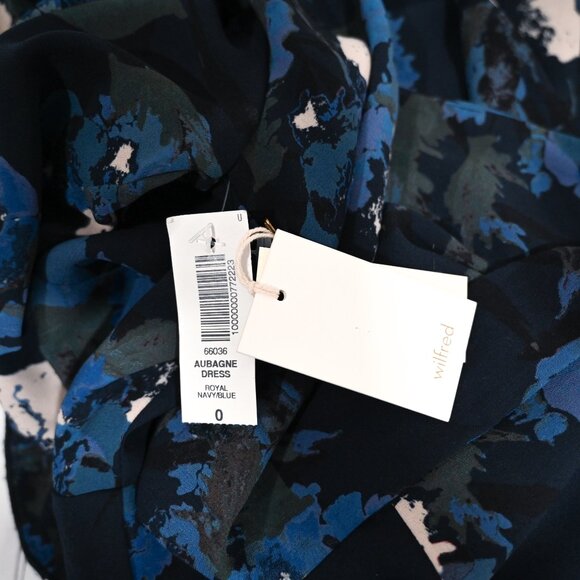 Wilfred Aritizia Aubagne Print Tie Front Midi Dress Size 0 NWT - Picture 12 of 12